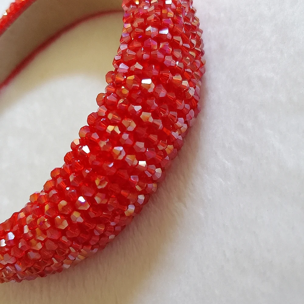 Red Rhinestone Bead Headband - Picture 5 of 6